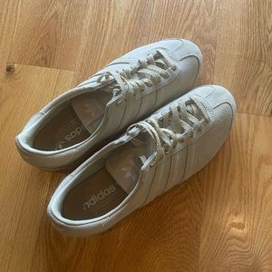 Adidas suede sneakers in beige/ camel.
